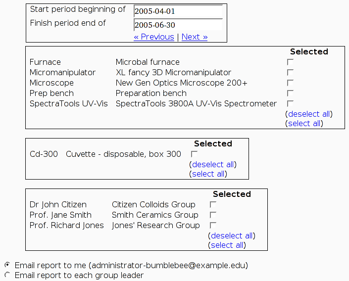 Generate billing reports